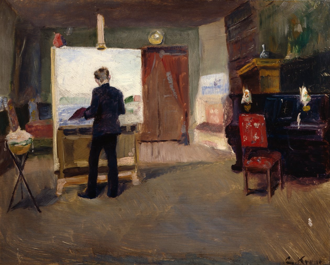 The Painter Nils Hansteen in the Studio by Christian Krohg