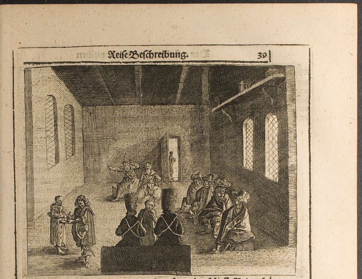 Ambassadorial Prikaz Posolsky Prikaz in Muscovy Illustration from Travels to the Great Duke of M by Christian Lorenzen Rothgiesser