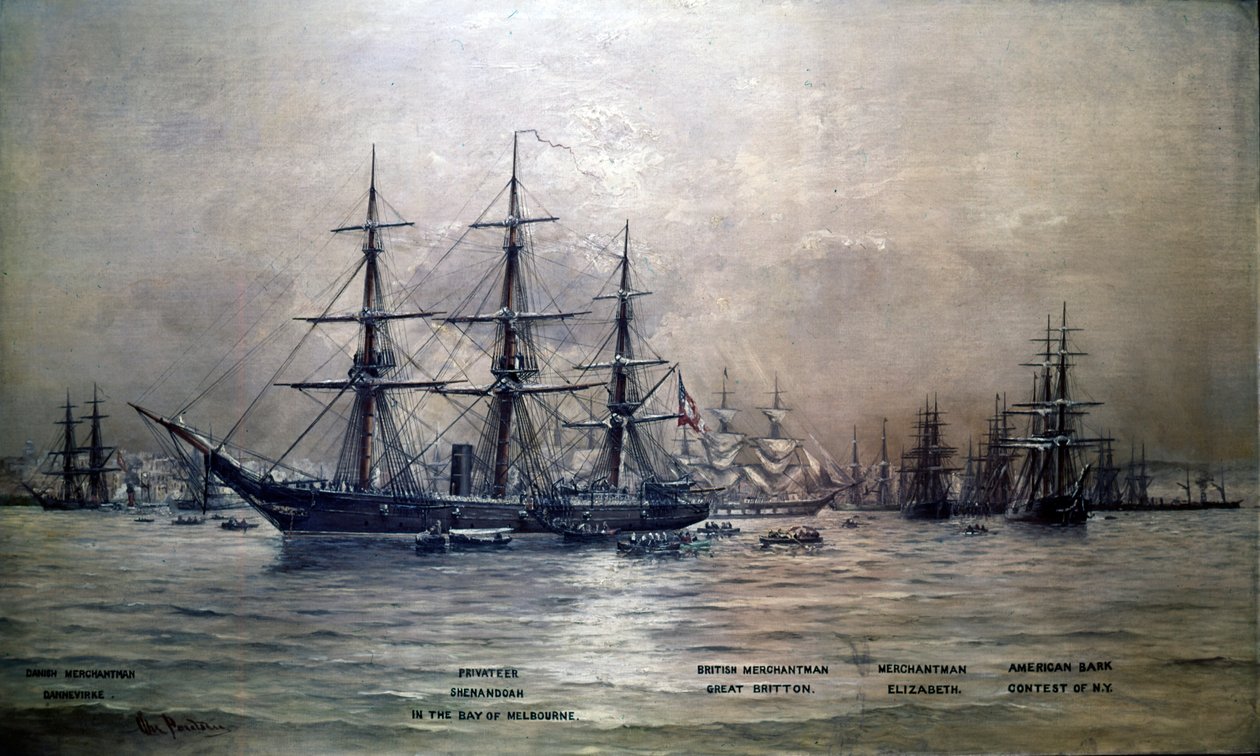 Confederate States Cruiser Shenandoah in the harbour of Melbourne, Australia, 1865, c.1865 by Christian Poulsen