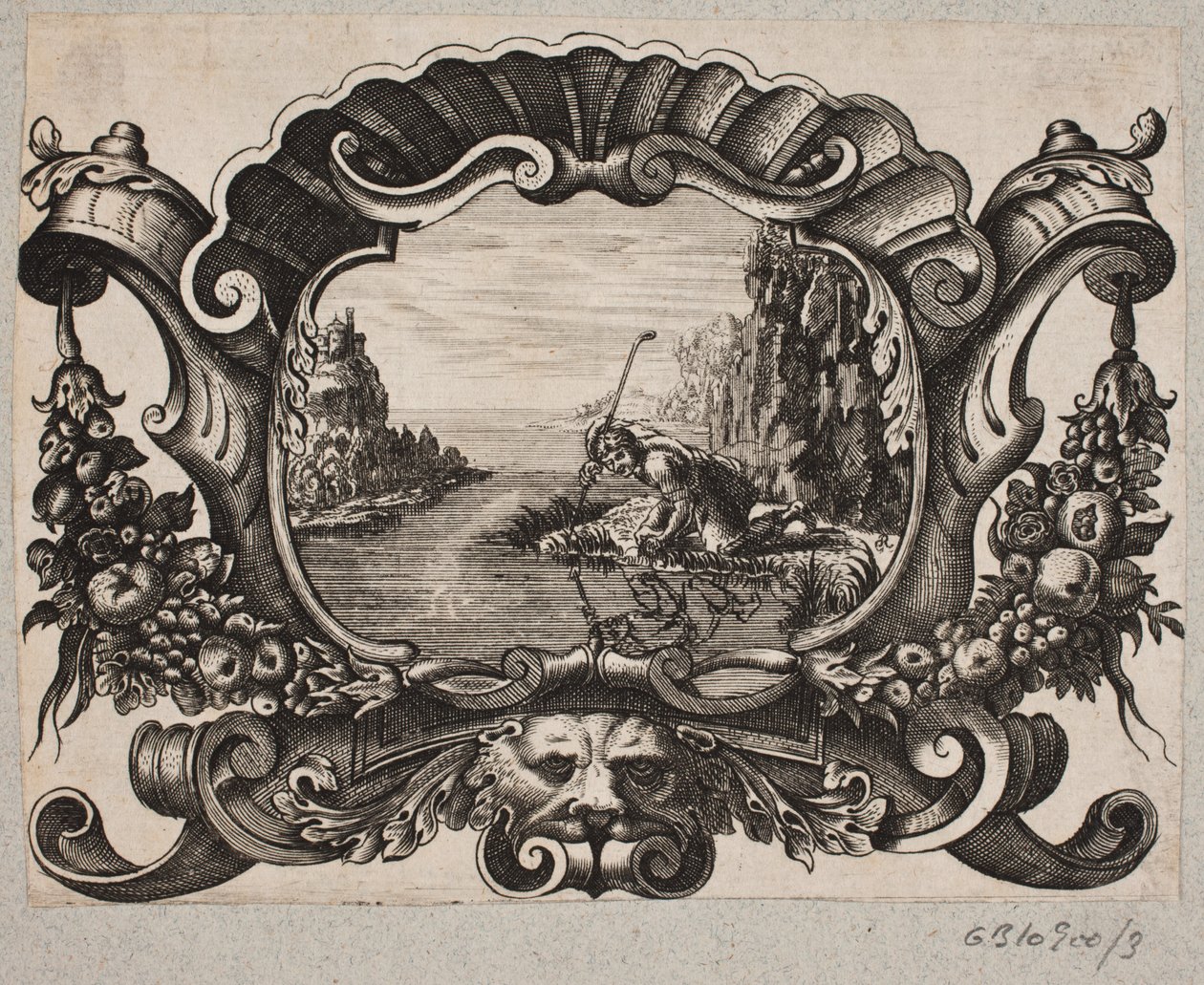 Emblem with Shepherd Reflecting in a Lake by Christian Rothgiesser
