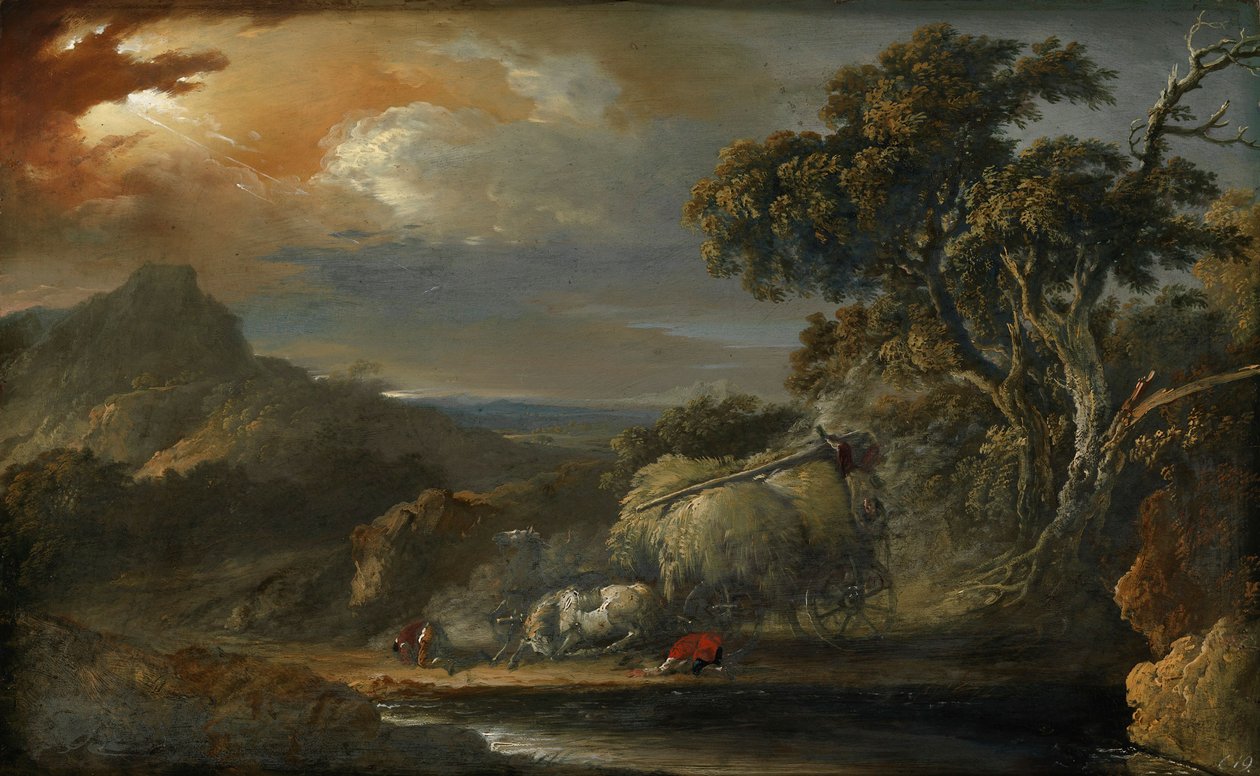 A Stormy Landscape by Christian Wilhelm Ernst Dietrich