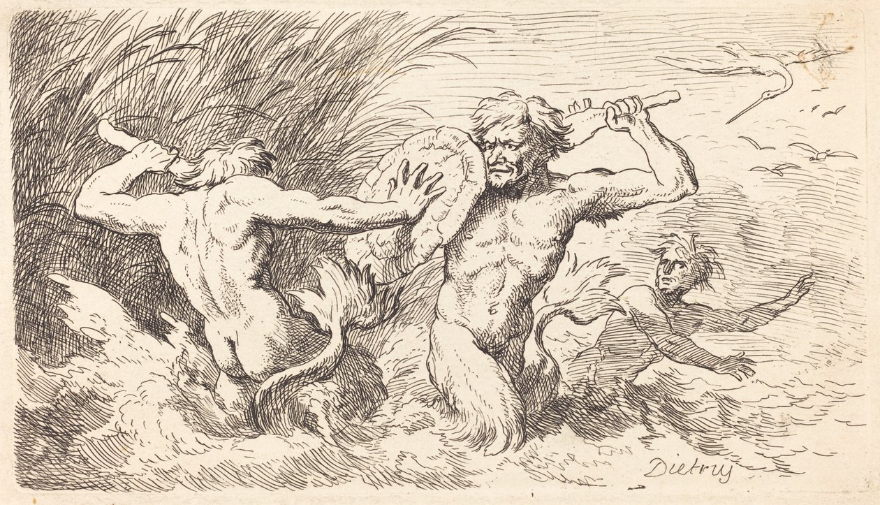 Battling Tritons by Christian Wilhelm Ernst Dietrich