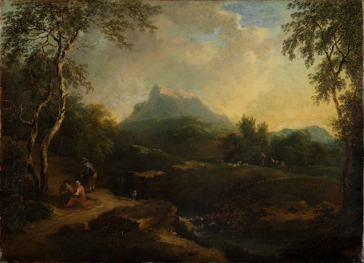 Mountainous Landscape with Stream by Christian Wilhelm Ernst Dietrich