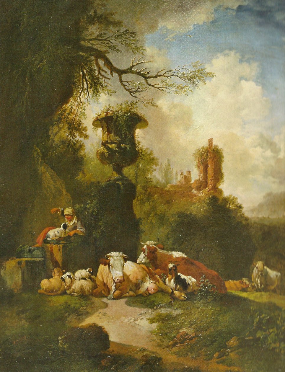 Bucolic Landscape with Urn by Christian Wilhelm Ernst Dietrich