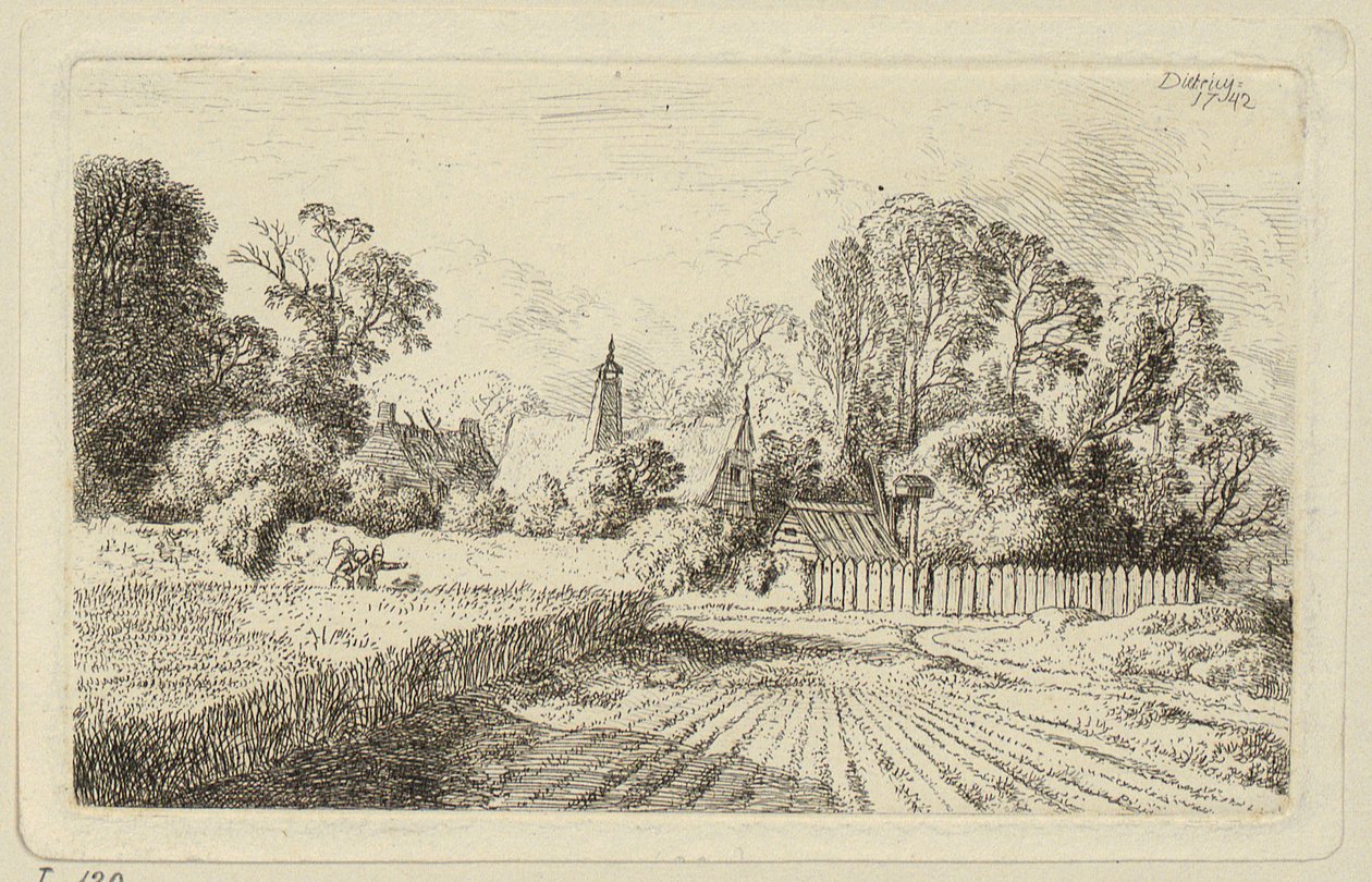 A Path beside a Cornfield by Christian Wilhelm Ernst Dietrich