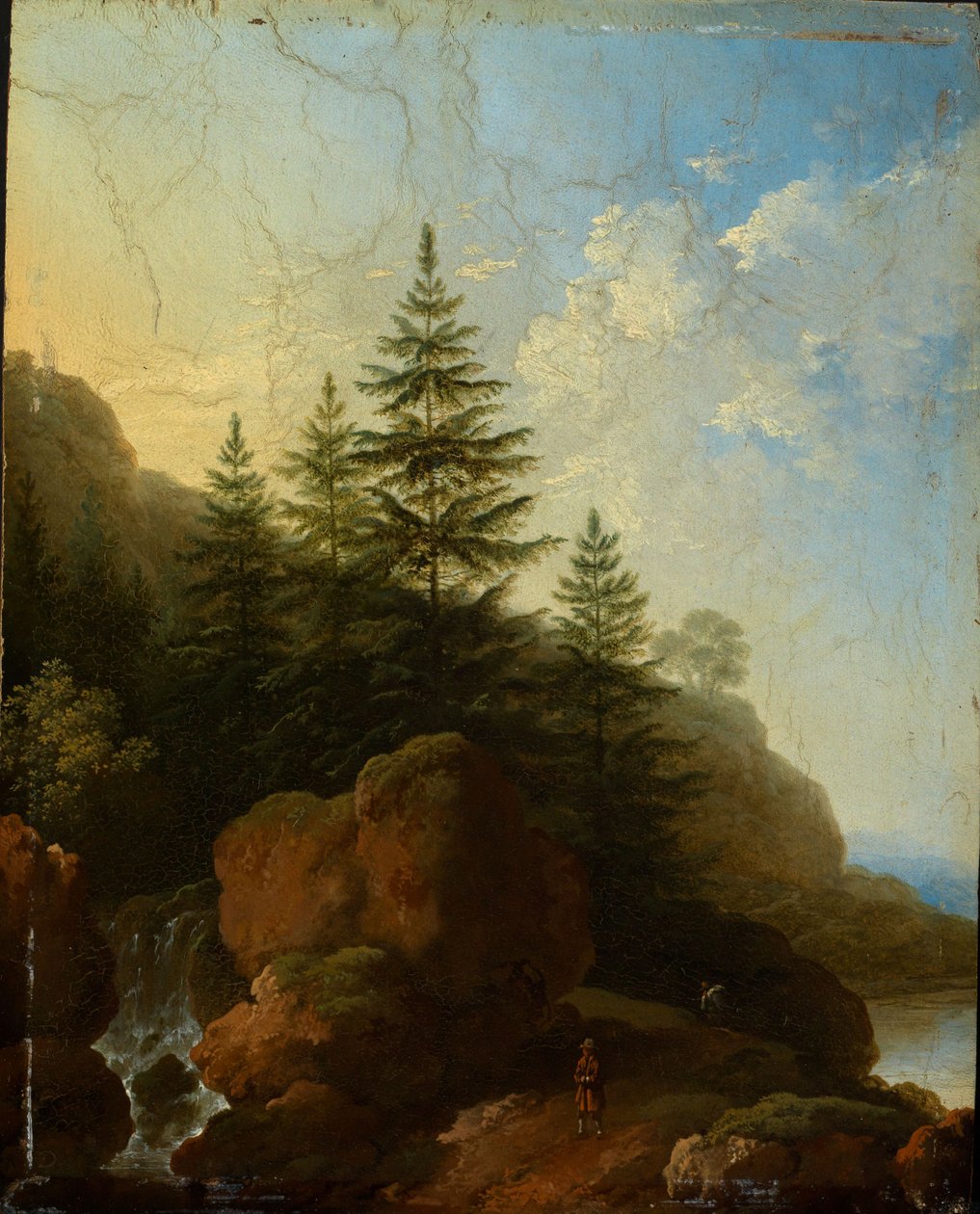 Rocky Mountain Landscape with Waterfall by Christian Wilhelm Ernst Dietrich