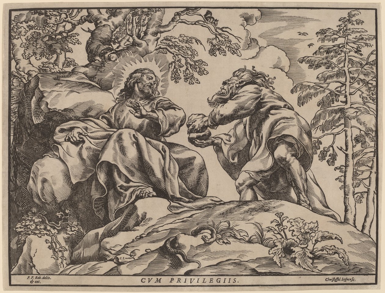The Temptation of Christ by the Devil by Christoffel Jegher after Sir Peter Paul Rubens