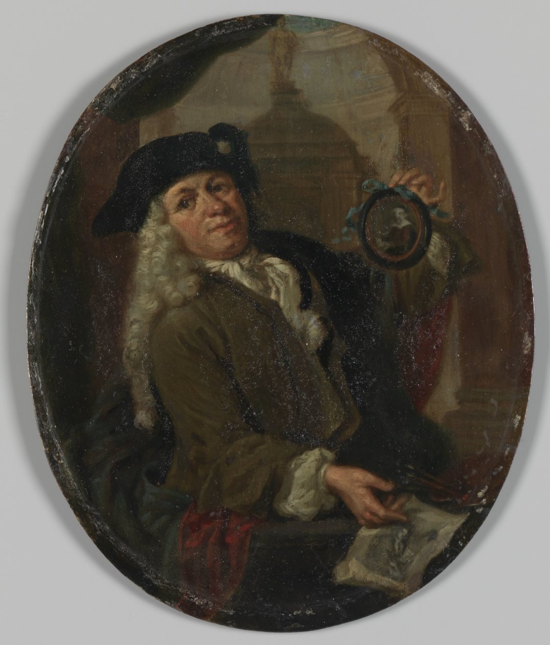 Portrait of Arnoud van Halen, Painter, Printmaker, Poet and Collector in Amsterdam by Christoffel Lubienitzki (copy after)