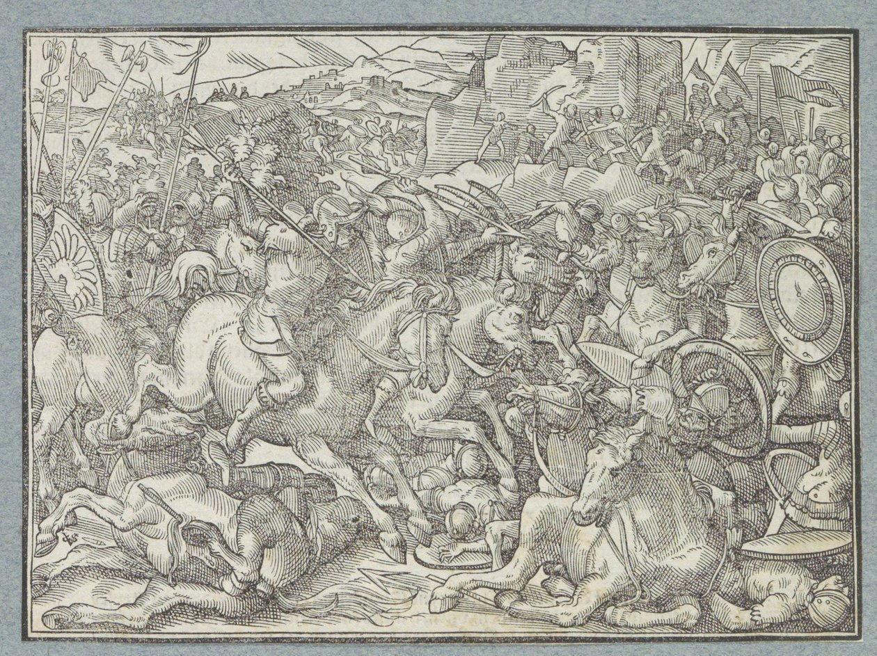 Battle by a Cliff by Christoffel van Sichem (I)