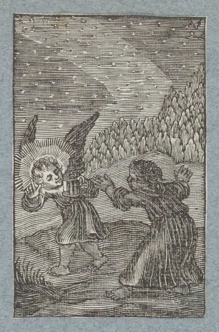 Angel with Lantern Guiding a Child by Christoffel van Sichem (II)