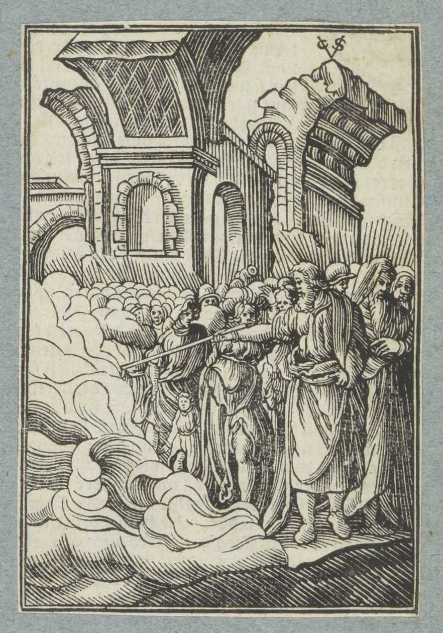 Moses Parts the Water with His Staff by Christoffel van Sichem (II)