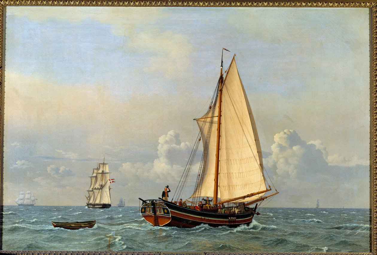 A former Danish liner going backwind in 1831 by Christoffer Wilhelm Eckersberg