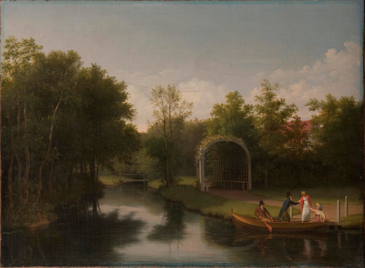 Arbour in the Park of Sanderumgård Manor by Christoffer Wilhelm Eckersberg