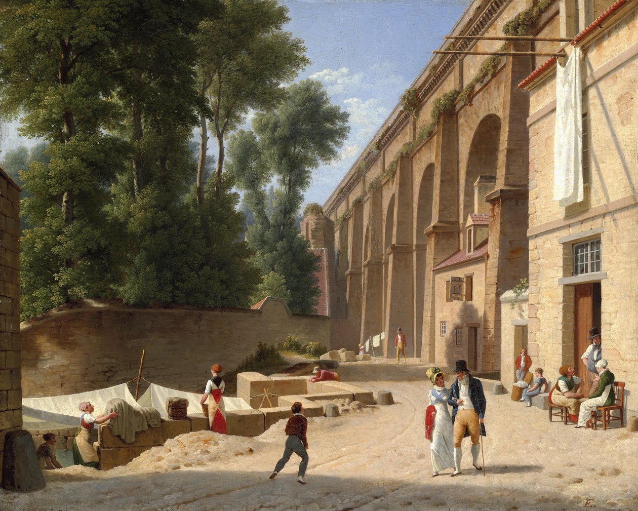 The Landscape Under the Aqueduct at Arcueil Near Paris by Christoffer Wilhelm Eckersberg