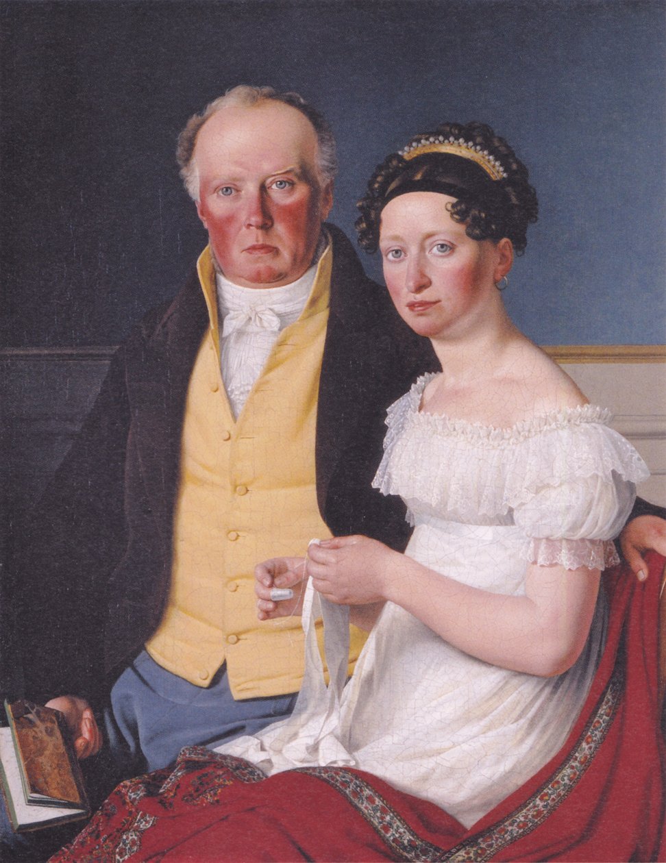 Double Portrait of Count Preben Bille-Brahe and His Second Wife, Johanne Caroline, nee Falbe by Christoffer Wilhelm Eckersberg