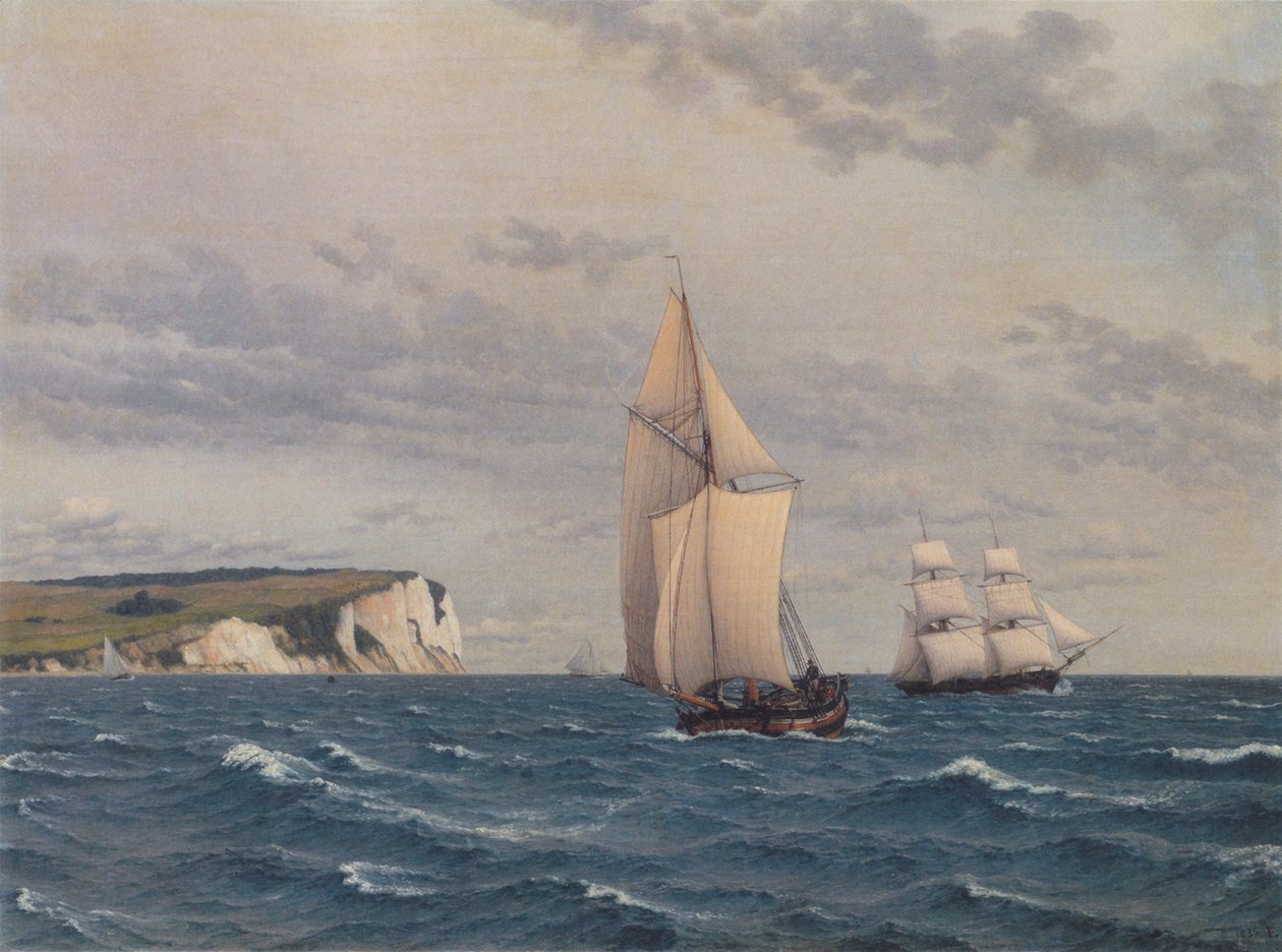 The Southern Part of the Cliffs of Møn Seen from the Sea by Christoffer Wilhelm Eckersberg