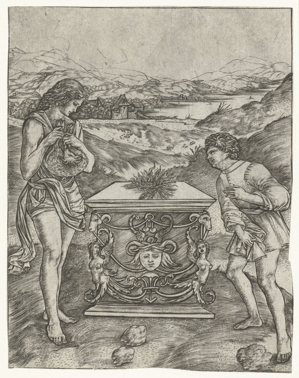 Cain and Abel Offering a Lamb on the Altar by Christoforo di Michele Robetta