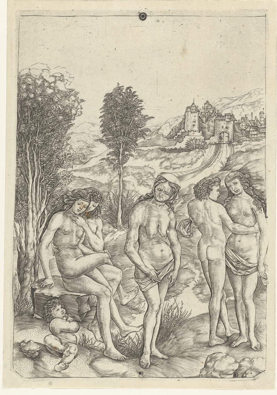 Old Woman and Two Lovers in a Landscape by Christoforo di Michele Robetta