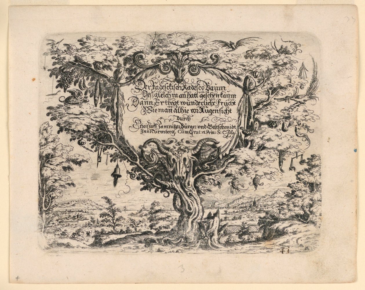 Dedication page, from New Grotesque Book by Christoph Jamnitzer
