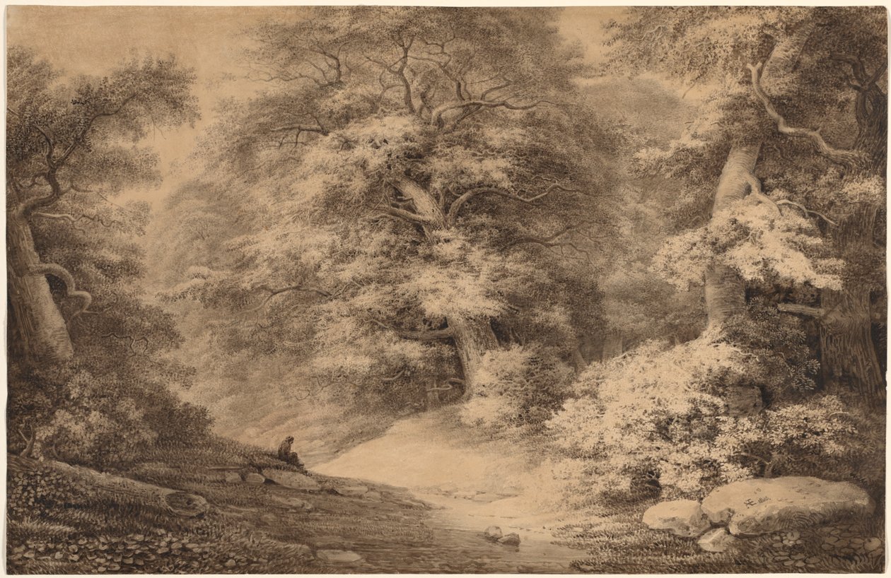 A Beech Wood with a Resting Traveler, 1803 by Christoph Nathe