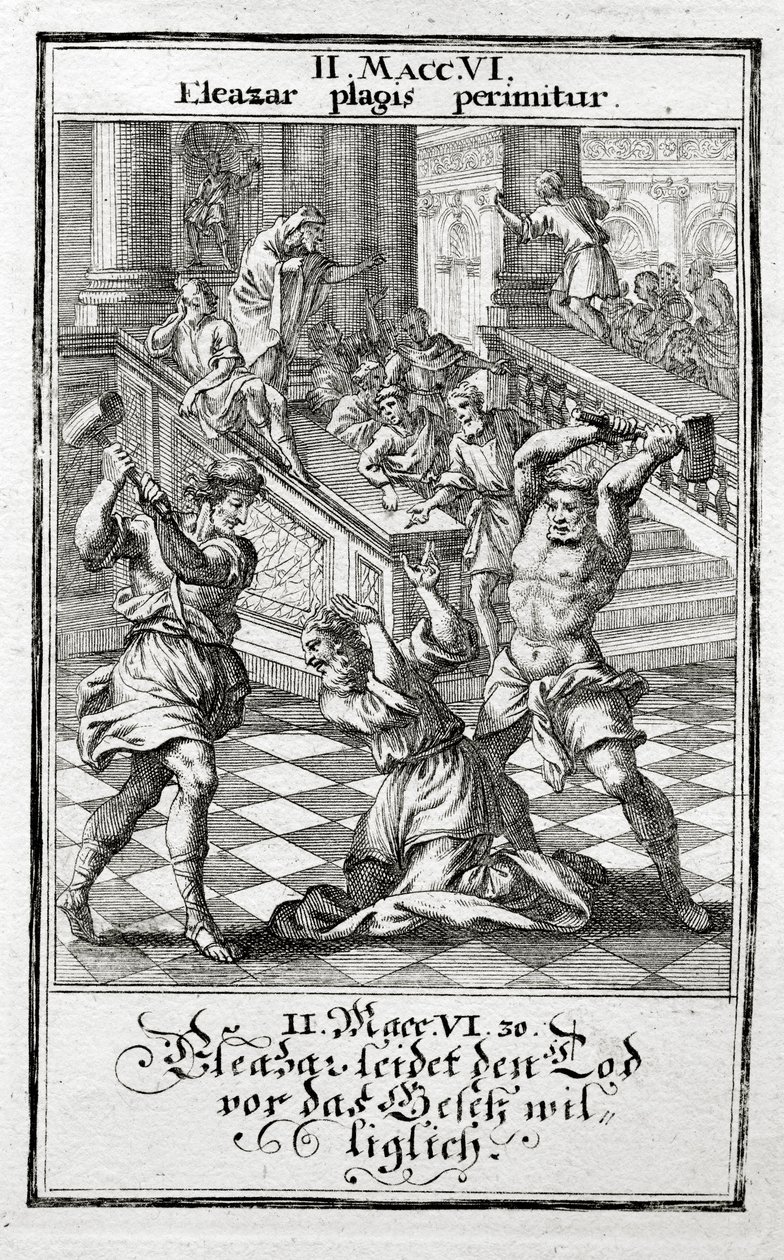 Eleazar Willingly Accepts the Death Penalty, Maccabees by Christoph Weigel