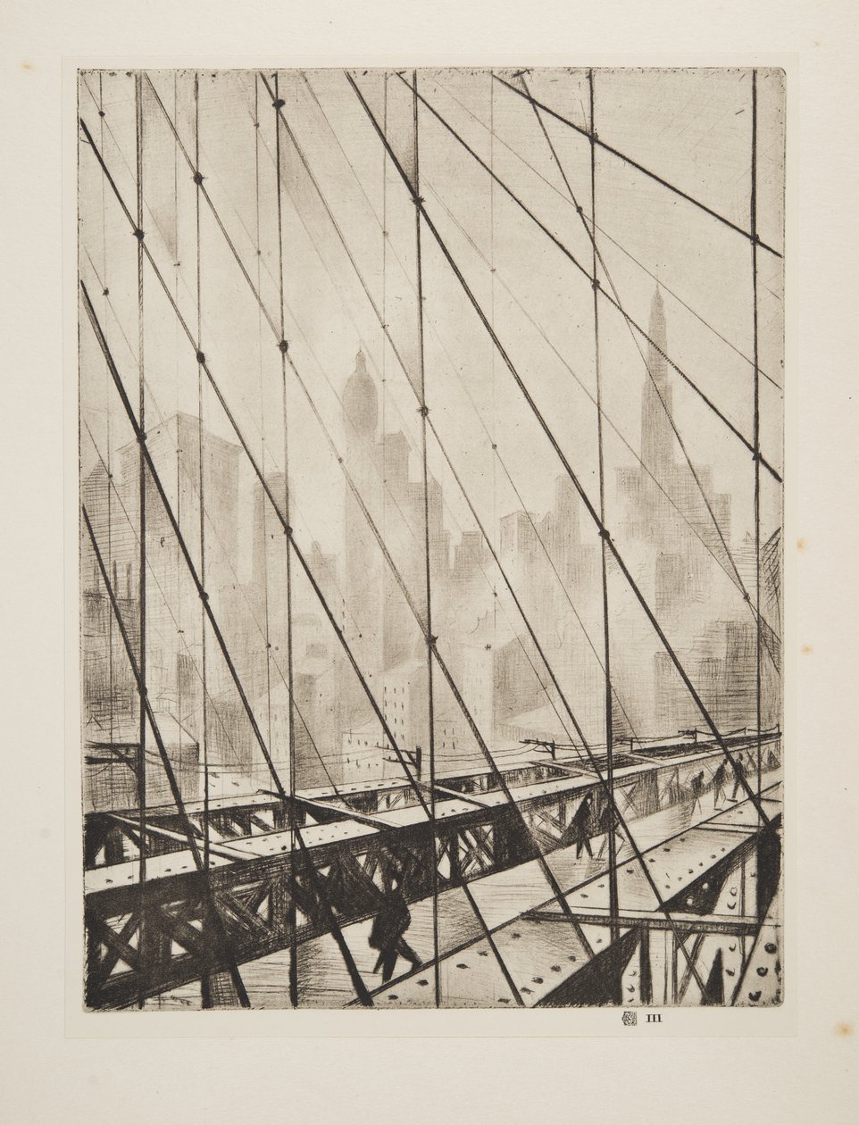 Looking Through Brooklyn Bridge, pub.1921 by Christopher Richard Wynne Nevinson
