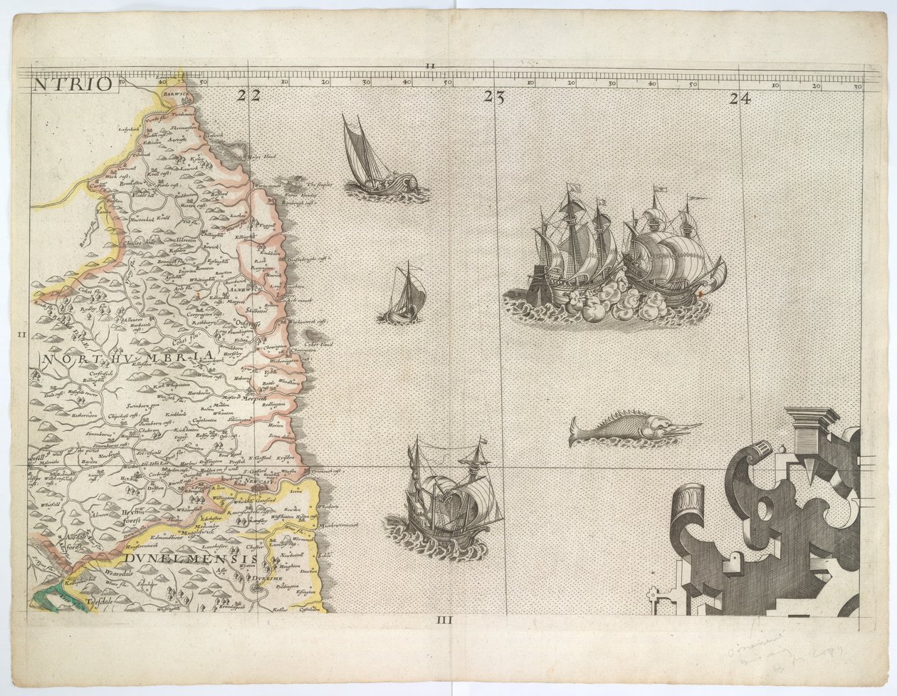 Northumbria, and North East of England, from Saxton