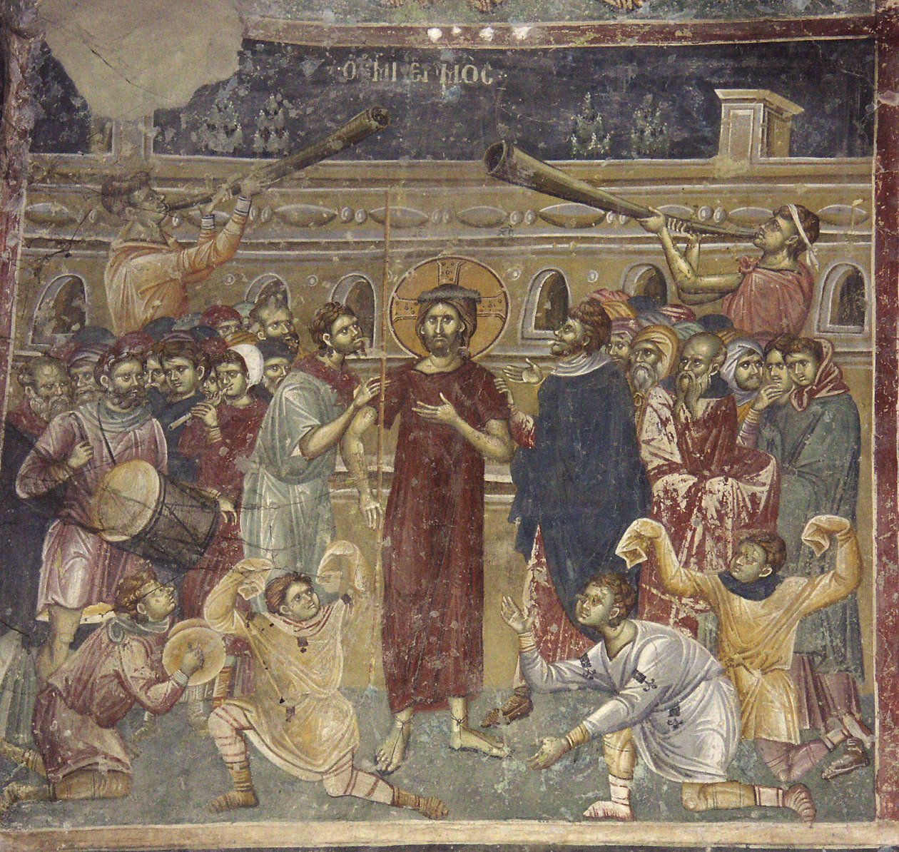 The Mocking of Jesus scene of the musicians by Chrostiras Michael