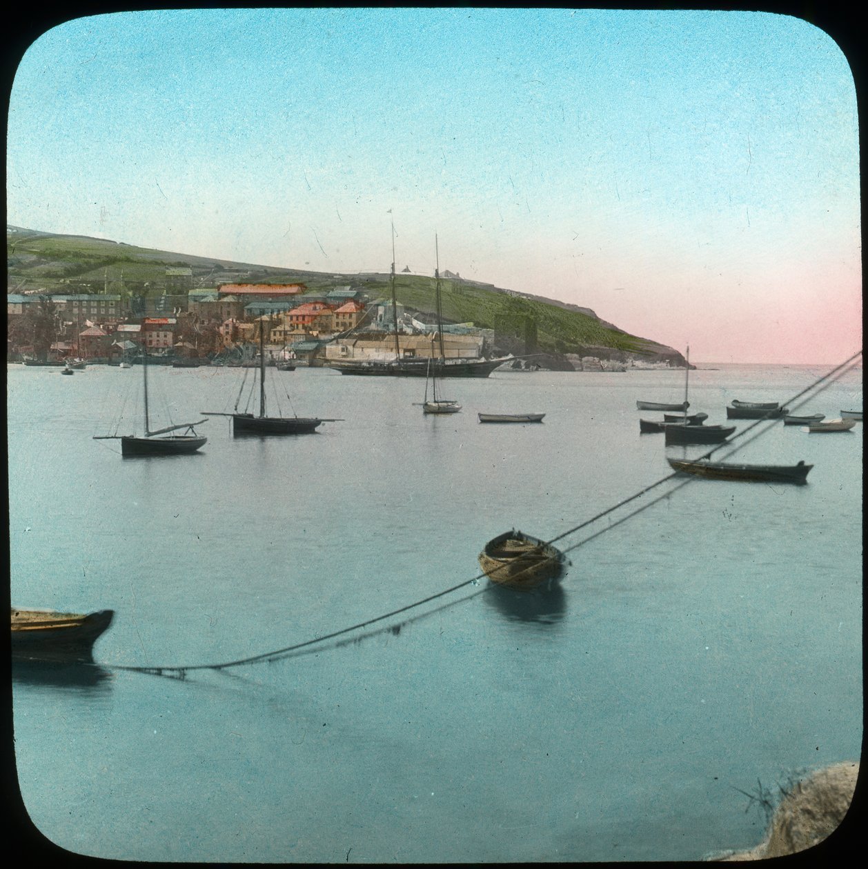 Polruan from Fowey, Cornwall, late 19th or early 20th century by Church Army Lantern Department