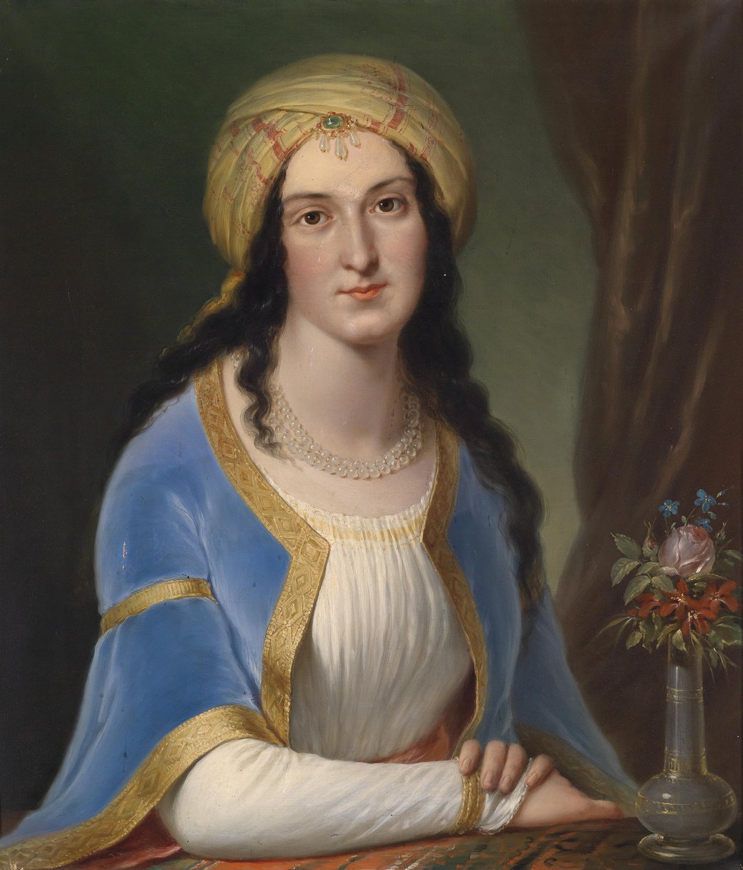 Portrait of a Lady Wearing a Turban by Circle of Josef Grassi