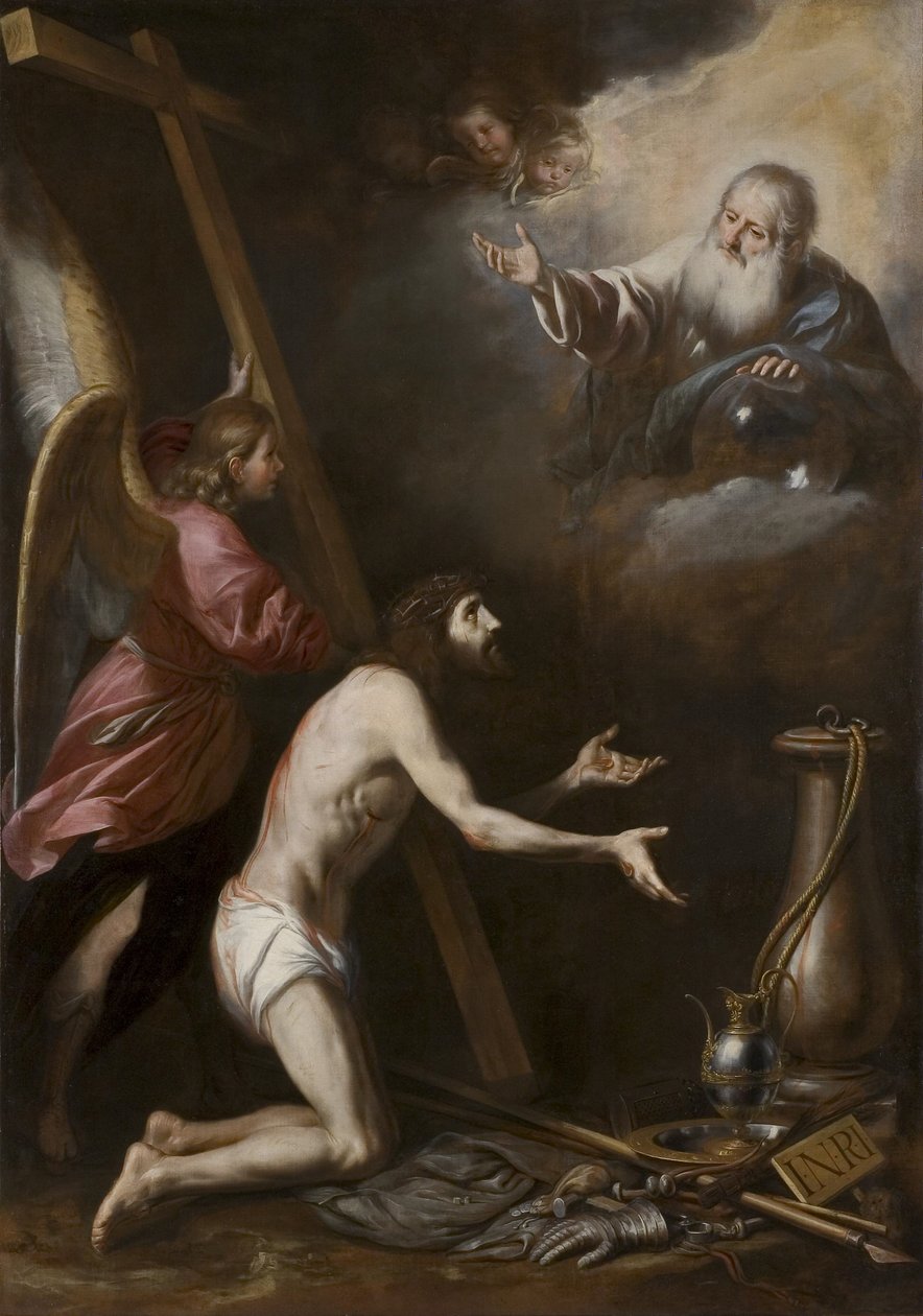 Christ Flagellated Kneeling Before God the Father by Circle of Antonio del Castillo y Saavedra