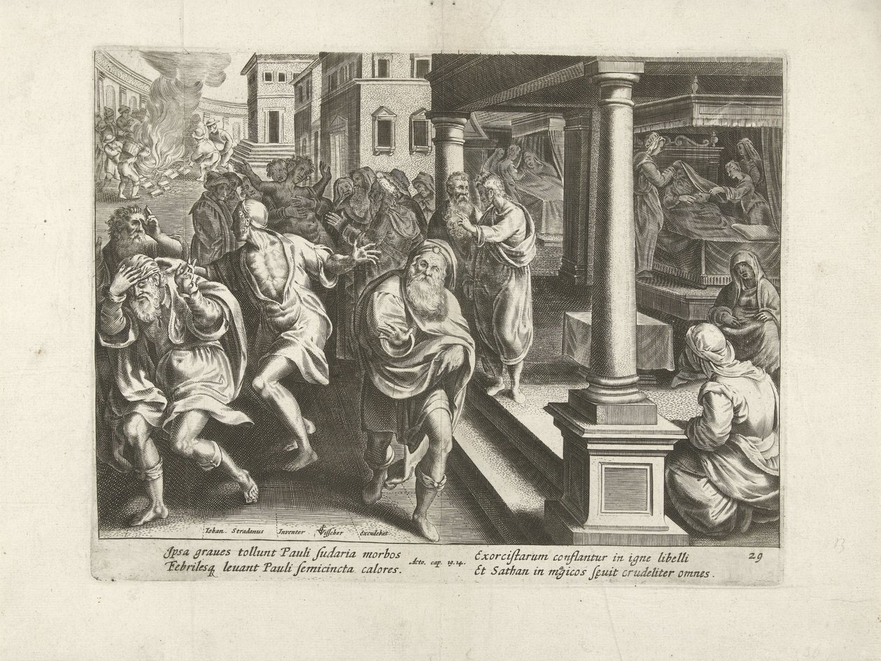 Paul Drives Out the Evil Spirits in Ephesus by Claes Jansz. Visscher (II) (workshop of)
