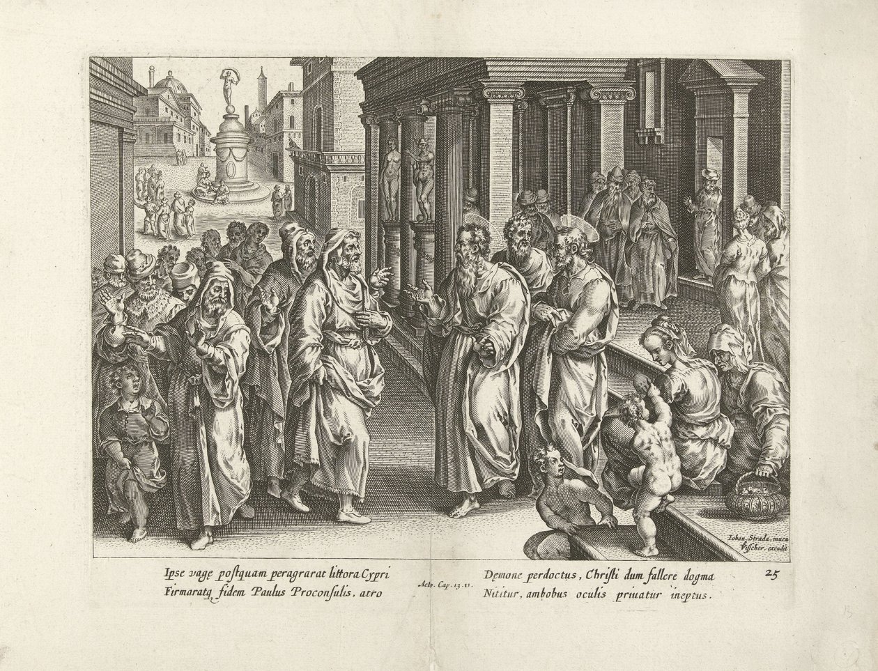 Paul Disputing with the Sorcerer Elymas by Claes Jansz. Visscher (II) (workshop of)