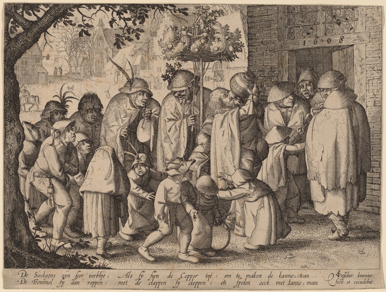 Procession of Feasting Lepers by Claes Jansz Visscher