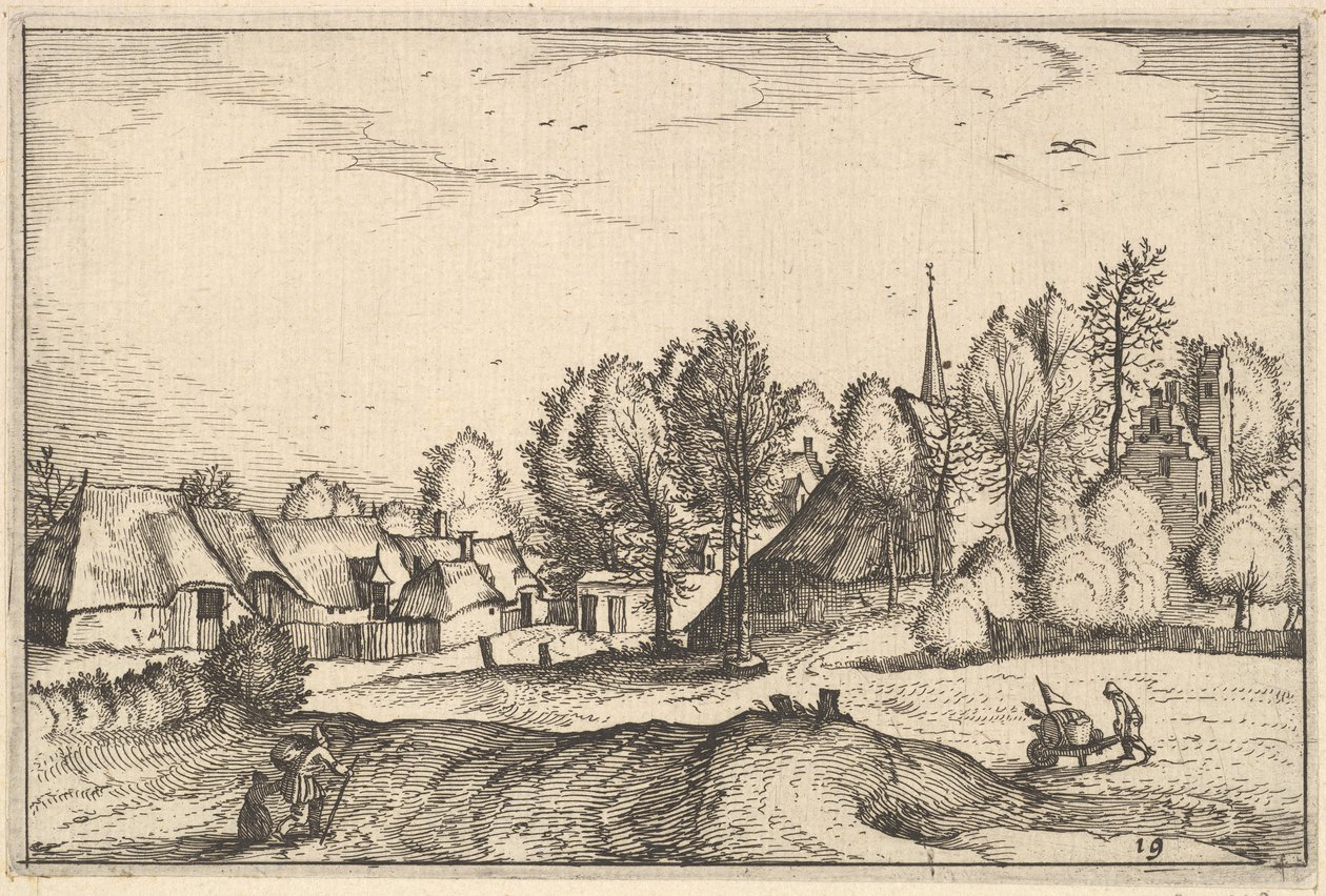 Road into a Village, plate 19 from Regiunculae et Villae Aliquot Ducatus Brabantiae by Claes Jansz Visscher