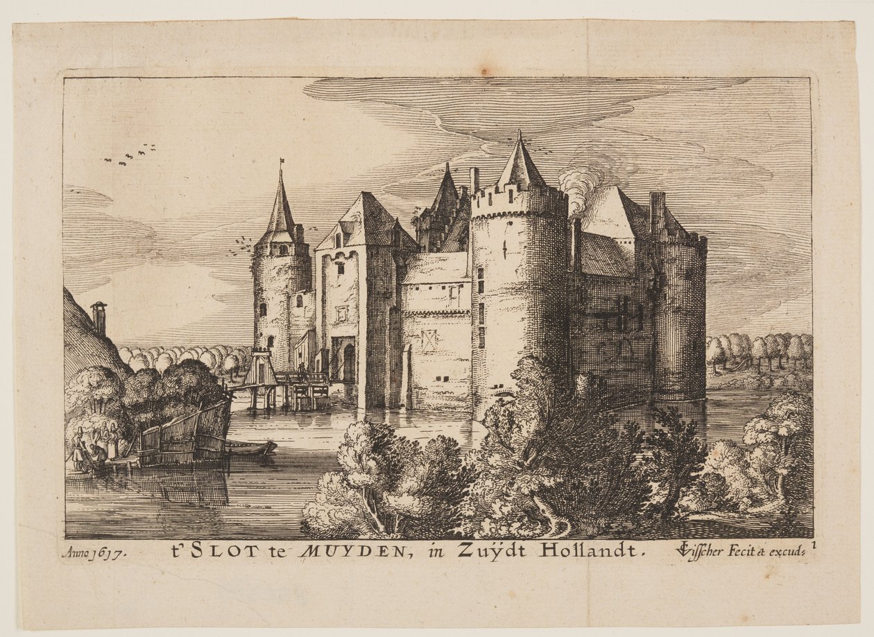 The Castle of Muiden (in reverse), from Four Castles in Holland and Utrecht by Claes Jansz. Visscher