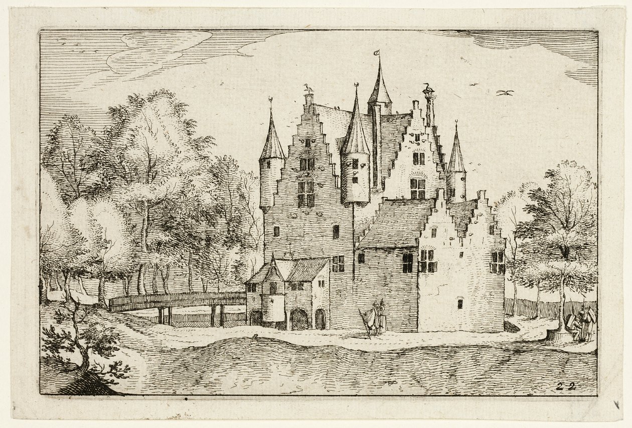 A Castle, plate 22 after Pictures of Farms, Country Houses and Rustic Villages (Praediorum villarum et rusticarum casularum icones) by Claes Jansz. Visscher II