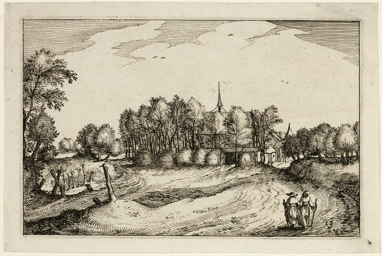 A Convent, plate thirteen after Pictures of Farms, Country Houses and Rustic Villages by Claes Jansz. Visscher II