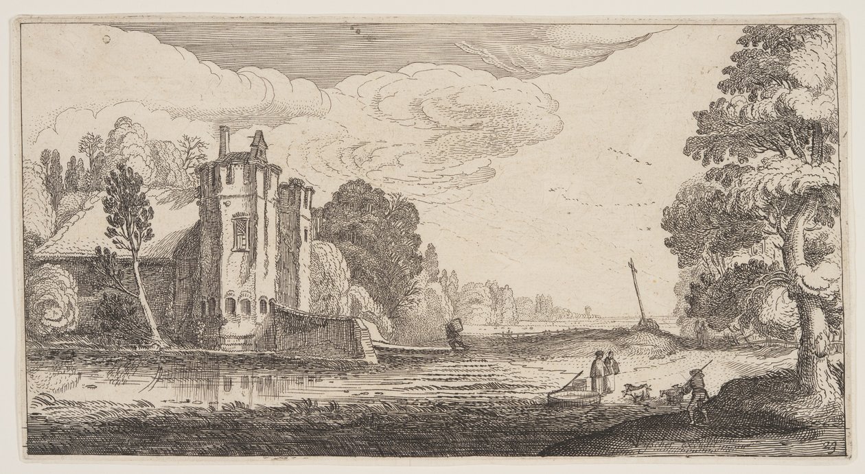 Country House with Two Hexagonal Towers, from Landscapes by Claes Jansz. Visscher II