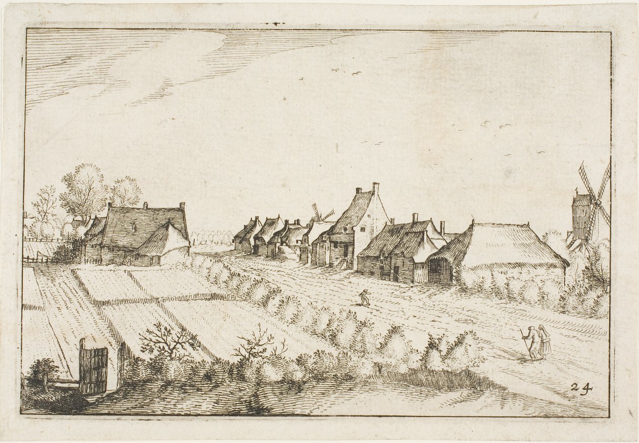 Fields and a Road, plate 24 after Pictures of Farms, Country Houses and Rustic Villages by Claes Jansz. Visscher II