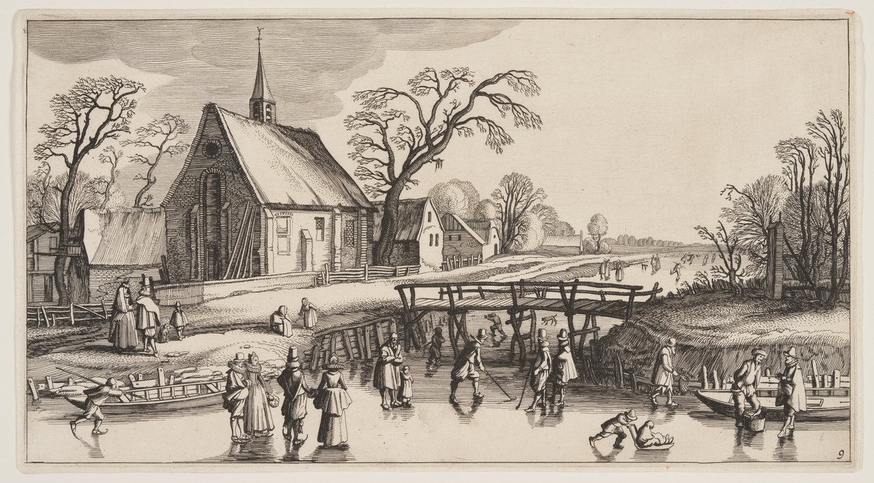 Winter Landscape, from Landscapes (Pleasant Landscapes) by Claes Jansz. Visscher II