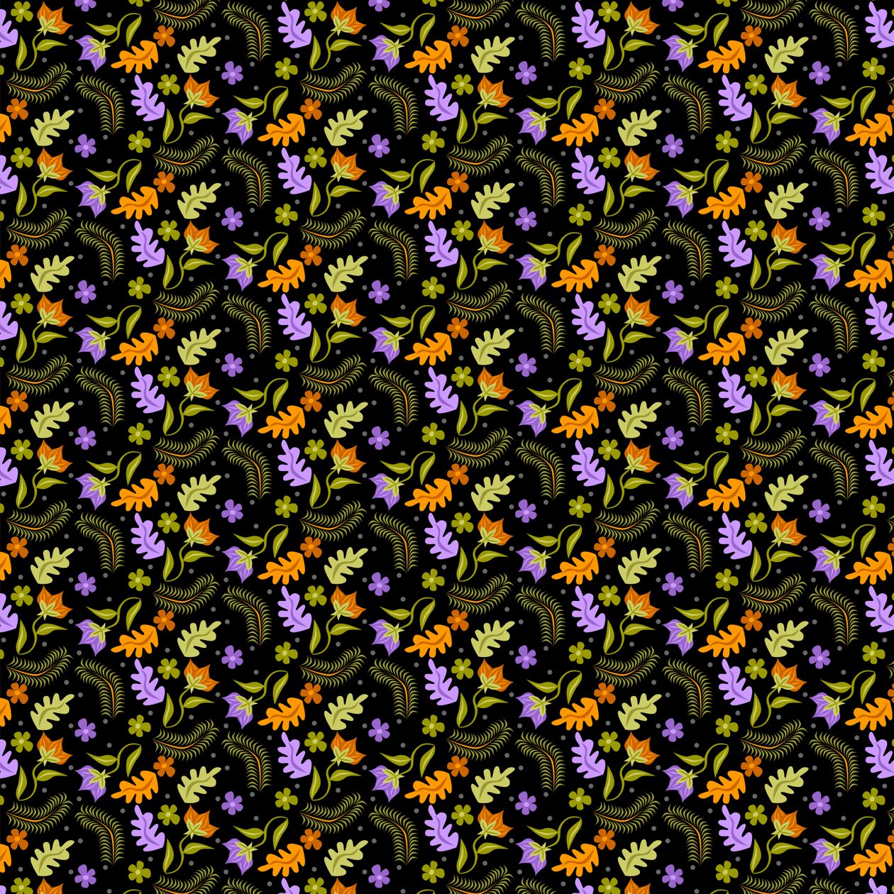 Night Leaves Pattern by Claire Huntley