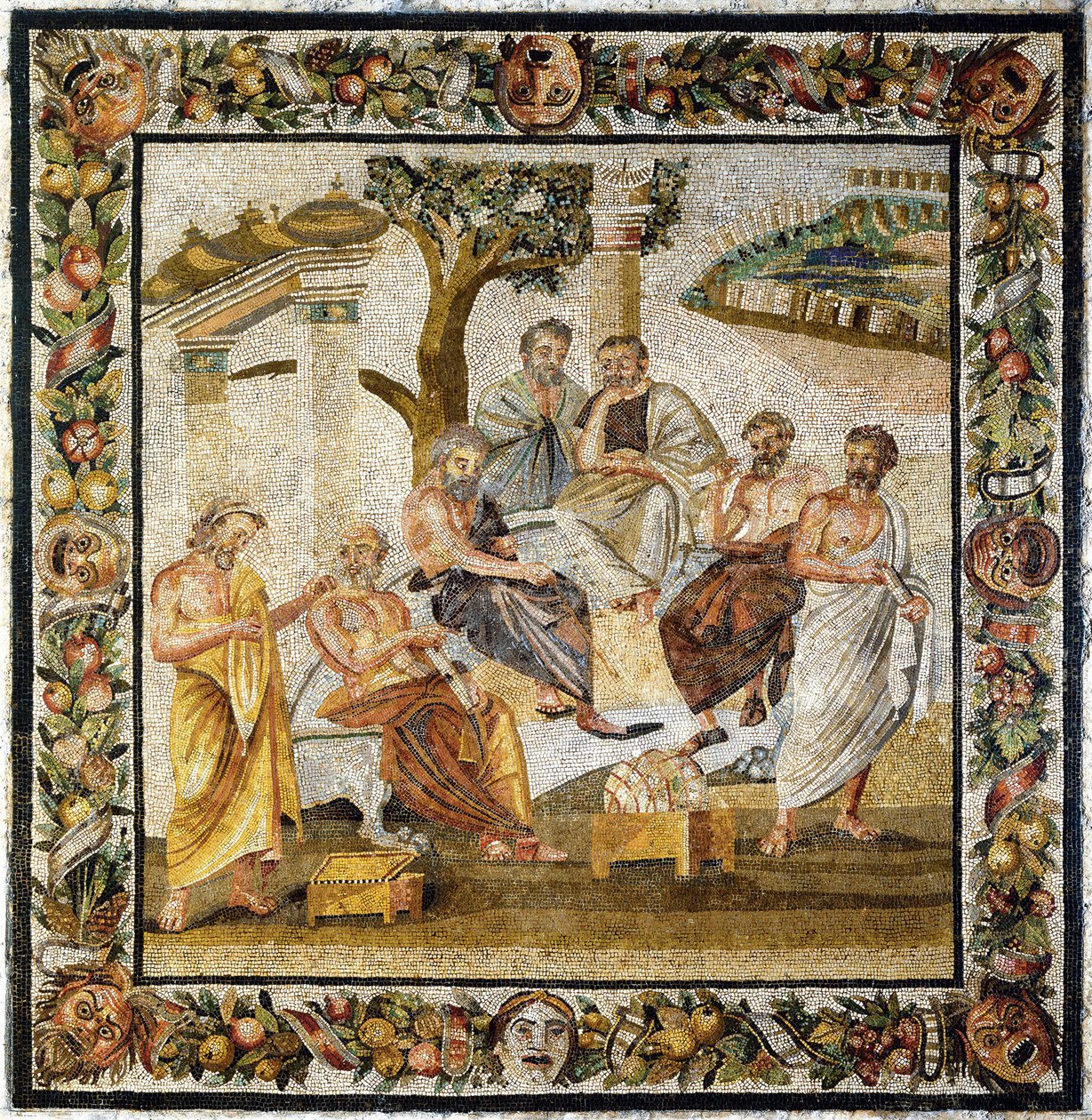 Platonic Academy. Mosaic from Pompeii by Classical Antiquities