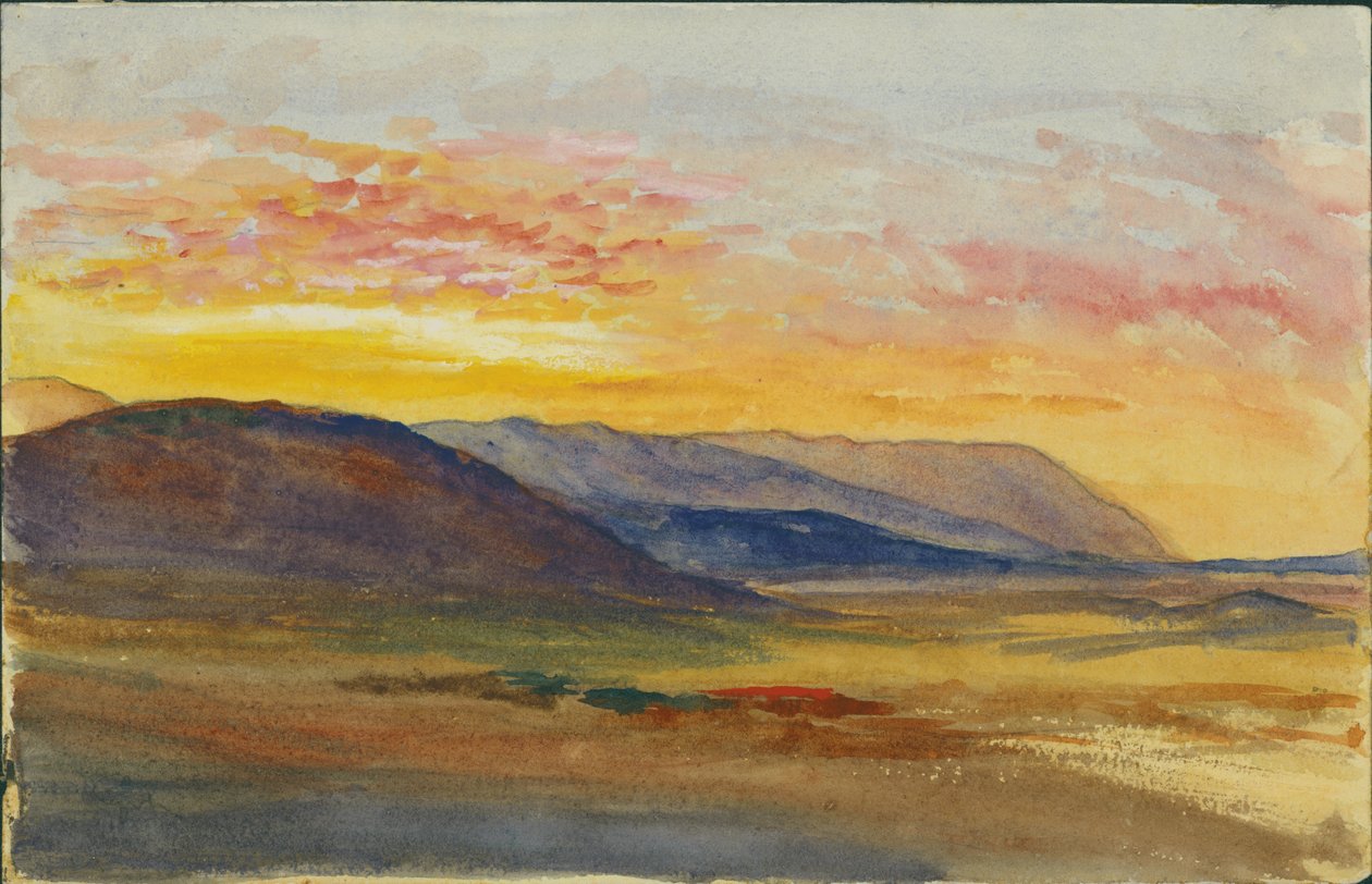 Mount Carmel in Autumn, Looking West at Sunset, 1872 by Claude Conder