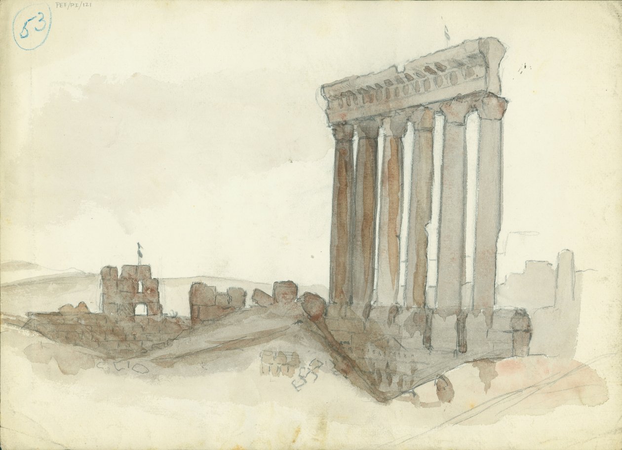 Temple of Jupiter, Baalbeck by Claude Conder