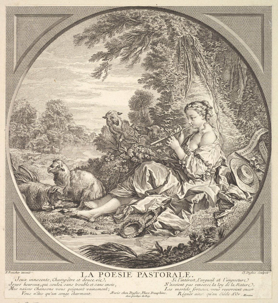 Pastoral Poetry, ca. 1742 by Claude Augustin Duflos