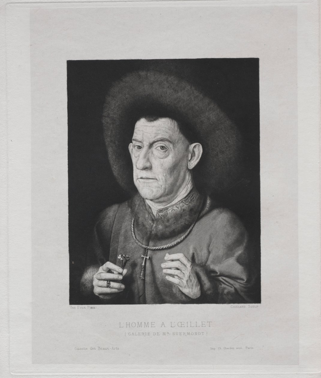 Man with a Pink by Claude Ferdinand Gaillard