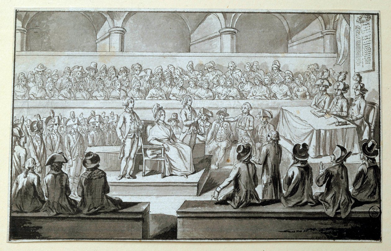 Queen of France Marie Antoinette before the Revolutionary Tribunal by Claude Francois Chauveau Lagarde