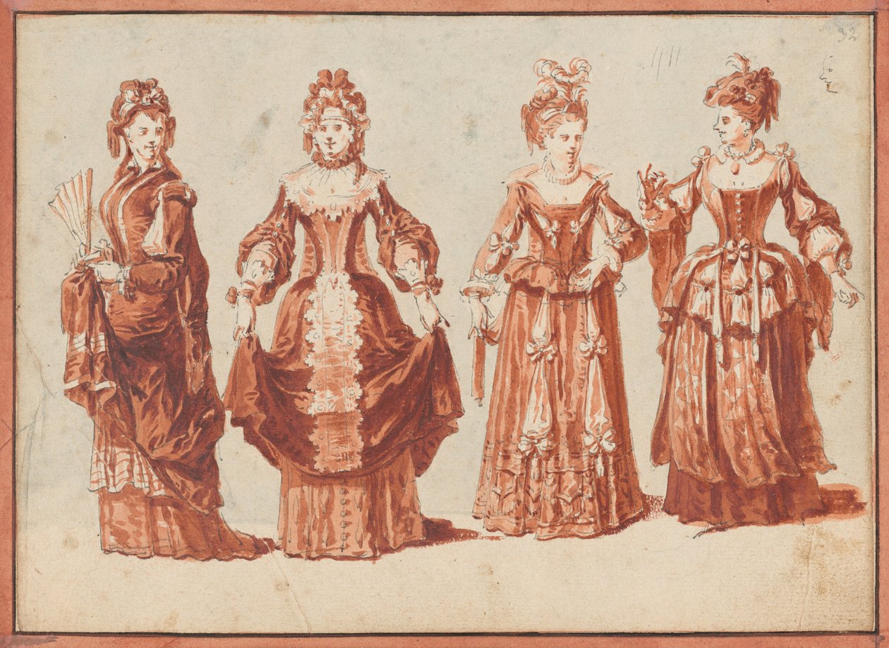 Four Actresses in Theatrical Costume by Claude Gillot