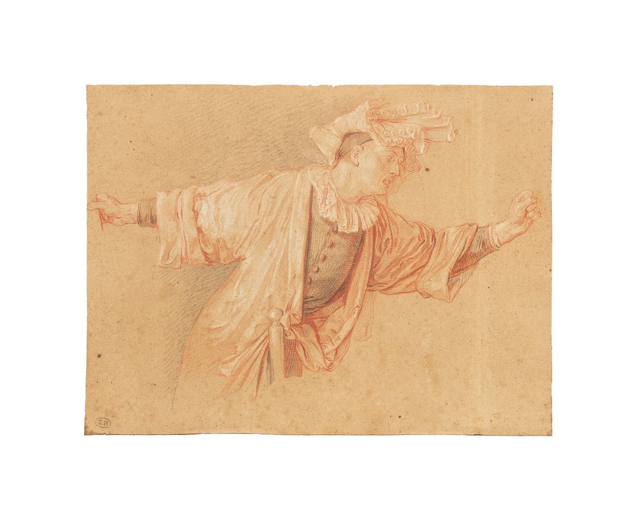 Study for Scaramouche, his arms outstretched by Claude Gillot